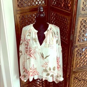 Lucky Brand floral chiffon top/swimwear Cover